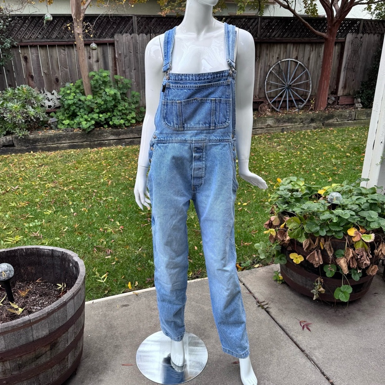Men's Vintage 90's Doc Dr. Martens Denim Bibs Bib Overalls Usa Grunge Medium
